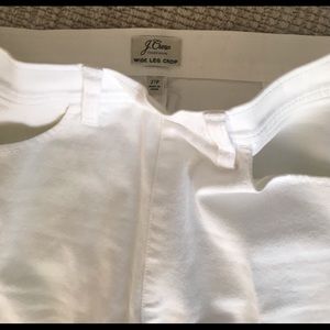 JCREW white wide leg crops